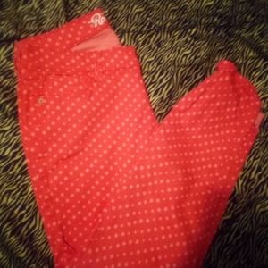 Red poke-a-dot pants. Old Navy